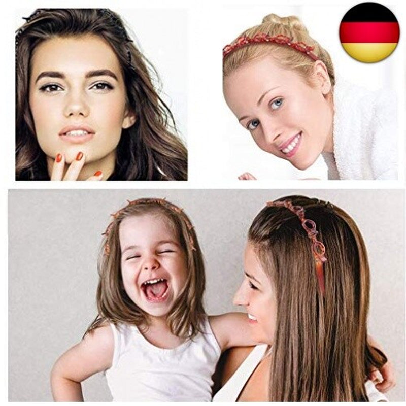 Haarreifen Mit Klammern, 2 Stück Hair Twister Haarreifen, Double Bangs