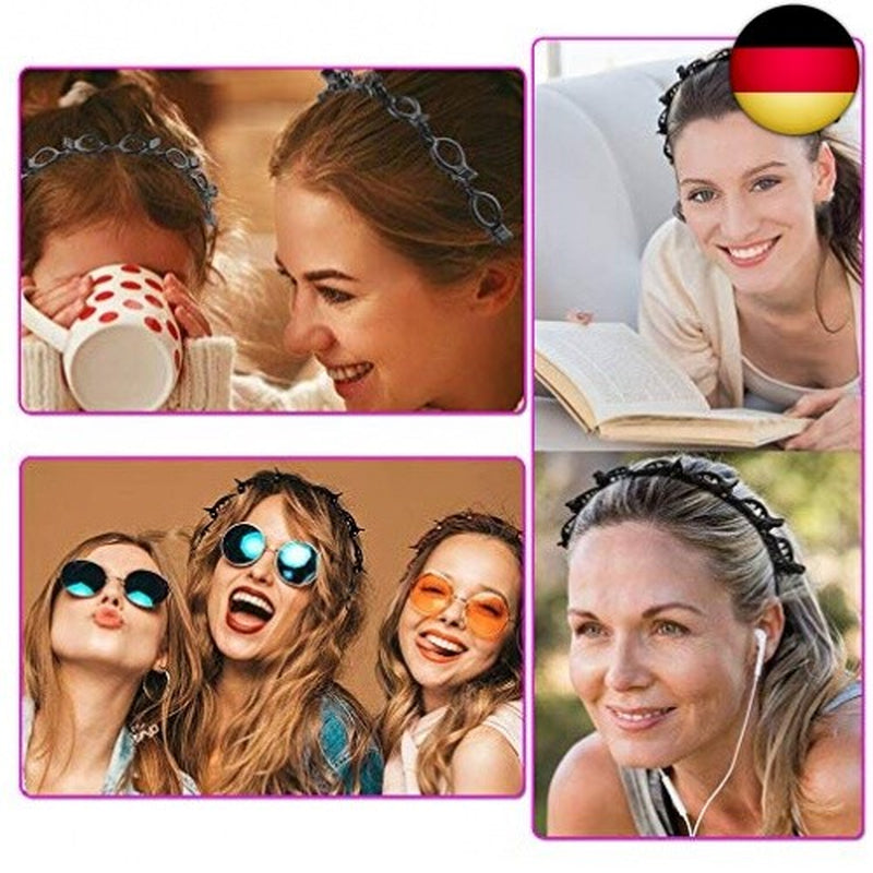 Haarreifen Mit Klammern, 2 Stück Hair Twister Haarreifen, Double Bangs