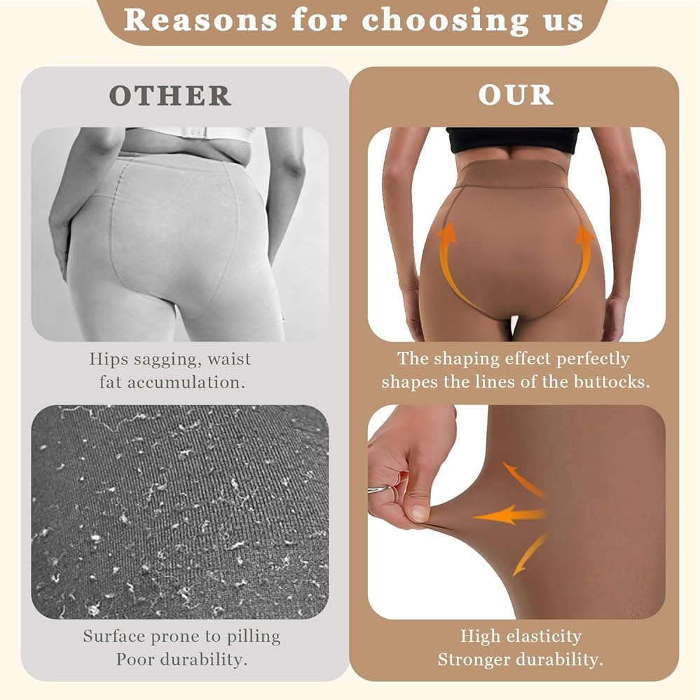 Thermo Strumpfhose Damen Strumpfhosen Winter Gefütterte Strumpfhose Thermostrumpfhose Warme Strumpfhosen Winterstrumpfhose Damen Große Größen Fleece Durchscheinend Plüschstrümpfe Braun Und Schwarz